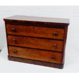 A Victorian mahogany chest, the rectangular top over three long drawers, 78 x 107cm