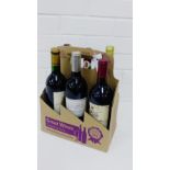 A collection of six bottles of red wine to include Chateau Piegue, Ramondade and Kemendy, (6)