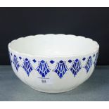 A Theodor Paetsch, blue and white bowl of circular lobbed form, 27cm diameter