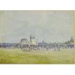 R. Yates 'On Newcastle on Lyne Moor during Carillon Recital' Watercolour, signed and dated 1929 in a