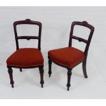 A pair of mahogany framed side chairs, 88 x 50cm (2)