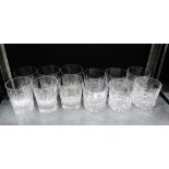 A quantity of crystal and glass whisky tumblers (12)