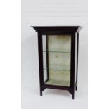 A mahogany display cabinet with glazed panels and shelves, 116 x 74cm