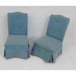 A pair of upholstered low side chairs, 80 x 44cm, (2)
