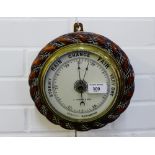 A Dobbie & Son of Glasgow oak cased aneroid wall barometer, diameter 25cm