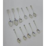 A collection of various 19th and 20th century silver teaspoons (12)