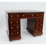 A mahogany twin pedestal desk, 78 x 106cm