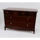 A Stag chest, the rectangular top over four short and two long drawers, 72 x 107cm