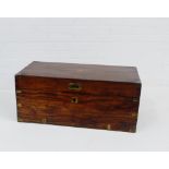 A mahogany and brass bound chest, 35 x 80cm