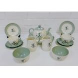 A Copeland Spode 'Olympus' patterned teaset comprising nine cups, eleven saucers, twelve side