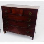 A 19th century mahogany bow front chest, fitted three short and three long drawers, 96 x 109cm