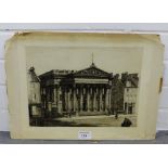 Wilfred C Appleby 'The Commercial Bank' Etching, laid down on card, but unframed, signed in