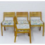 Four Habitat light oak chairs with upholstered seats, 76 x 50cm (4)