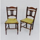 A pair of mahogany hall chairs, 88 x 42cm, (2)