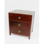 A small oak chest, fitted three drawers, 66 x 58cm