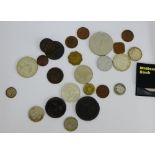 A small collection of UK and World coins to include pre-decimal and later, (a lot)