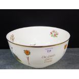 The Laird Course Trophy bone china bowl with Golfers and lion rampant pattern and gilt edged rim,