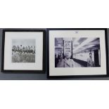 A black and white framed photograph print of Marilyn Monroe in Grand Central Underground Station,