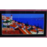Anthony Orme 'View from Poquebrune, Cap-Martin, Cote D'Azur' Pastel, signed in a glazed gilt wood