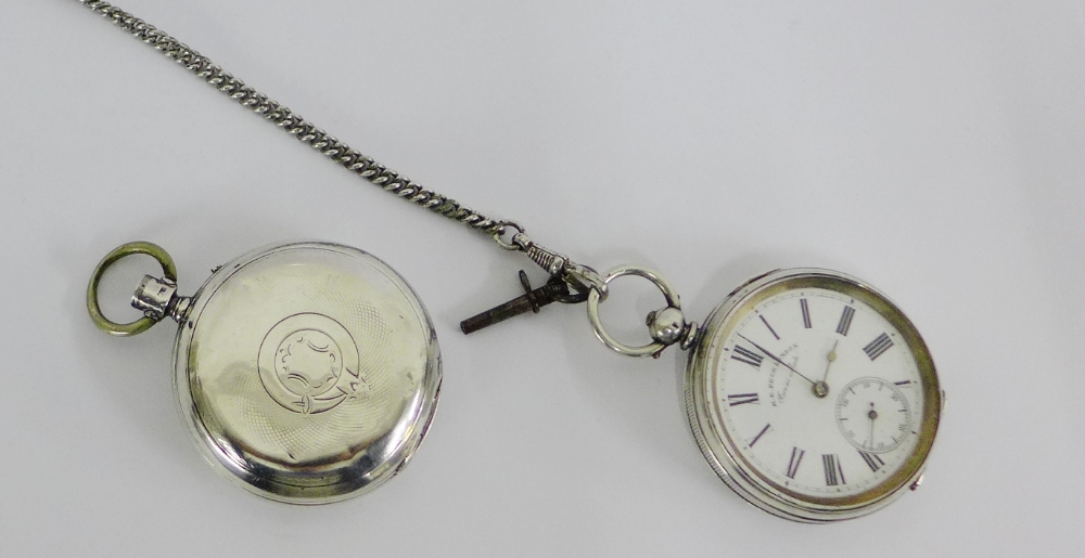 935 silver cased pocket watch, the enamel dial inscribed H.E Beck, London, together with a Victorian