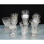 A group of ten late 18th / early 19th century small drinking glasses, jellies and a firing glass