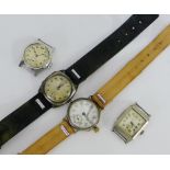 A collection of gent's vintage wristwatches, (a lot)