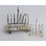 A large Victorian Epns foliate engraved toast rack together with a small Hamilton & Inches Epns