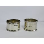 Two Birmingham silver napkin rings (2)