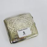 Edwardian silver foliate engraved cigarette case, bearing makers marks for Duncan & Scobbie,