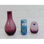 Gozo art glass vase, together with two Caithness glass vases, (3)