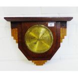 An Art Deco oak cased wall barometer, 40cm