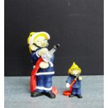 Two Colour Box miniature 'Fireman' teddy figures, tallest 13cm, (2)