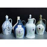 Buchan pottery decanter and stoppers, together with a Thistle patterned vase, (5)