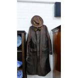 A Gent's Barbour coat size Large, together with a Barbour style hat, (2)