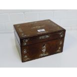 A rosewood and abalone inlaid box, 25 x 20cm