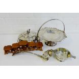 A collection of Epns wares to include an R.Wallis USA silver soldered dish cover, a twin handled