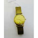 A Gents vintage 9 carat gold cased Majex Automatic 25 jewel Incabloc wristwatch, the gold coloured