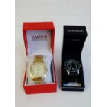 Two Gent's contemporary wristwatches to include Swiss Emporio and Sekonda, both in presentation
