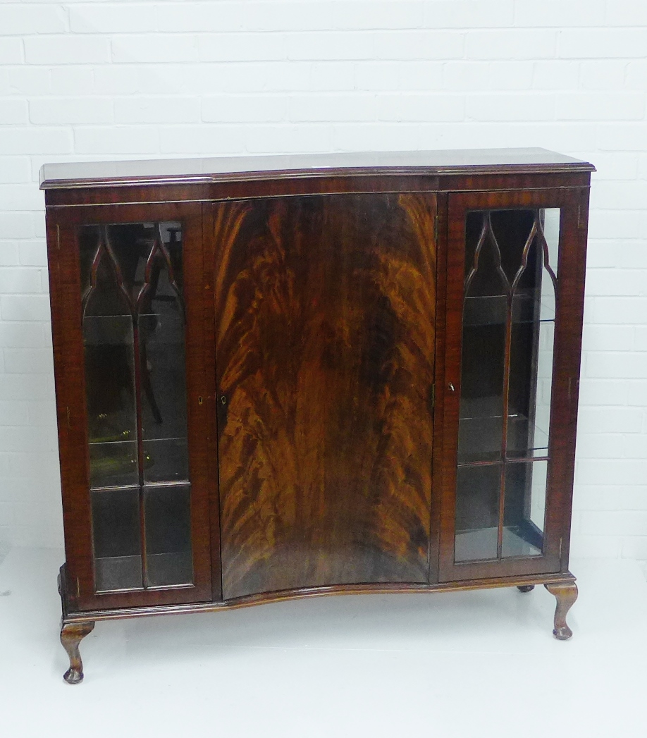 A mahogany display cabinet, 116 x 120cm