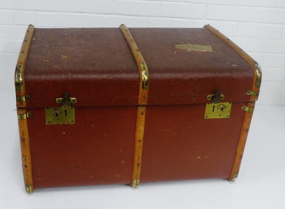 An oak bound cabin trunk, 50 x 78cm