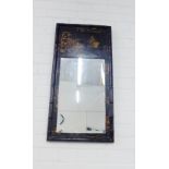 A black and gilt chinoiserie wall mirror, 80 x 40cm