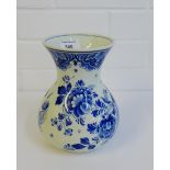 A Delfts Blauw blue and white vase, 19cm high