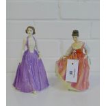 Two Royal Doulton porcelain figures to include 'Fair Lady' HN2835, and 'Emma' HN4786, tallest, 21cm,