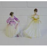 Two Royal Doulton porcelain figures to include 'Ashley' HN3420, and 'Kathleen' HN3609, tallest,