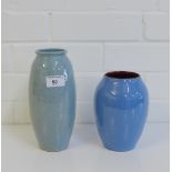 A Lochhead, Kirkcudbright, blue glazed Art pottery vase, together with an unmarked Torquay pottery