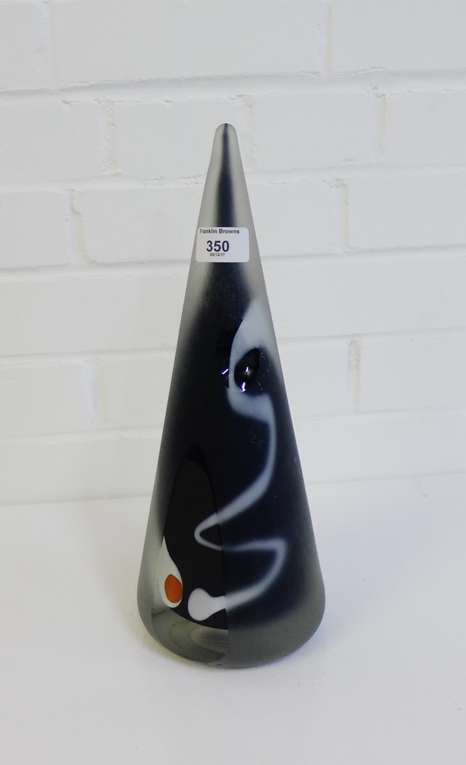 Adam Aaronson contemporary glass sculpture, with etched signature mark to the base, 36cm high