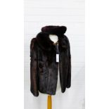 A short brown mink jacket and brown fur hat, (2)