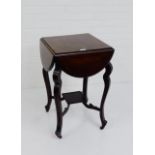 A mahogany drop flap occasional table, 72 x 46cm