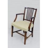 A mahogany framed open armchair, 90 x 56cm