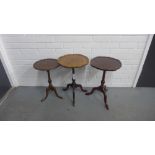 Three mahogany wine tables, 54cm (3)